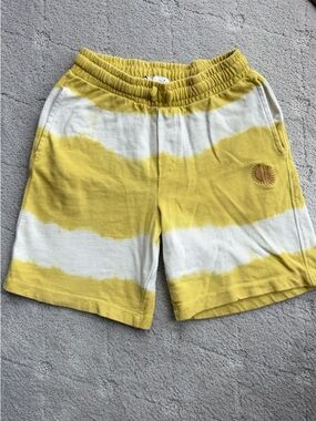 Zara Yellow and White Tie-Dye Kids Shorts sz 8